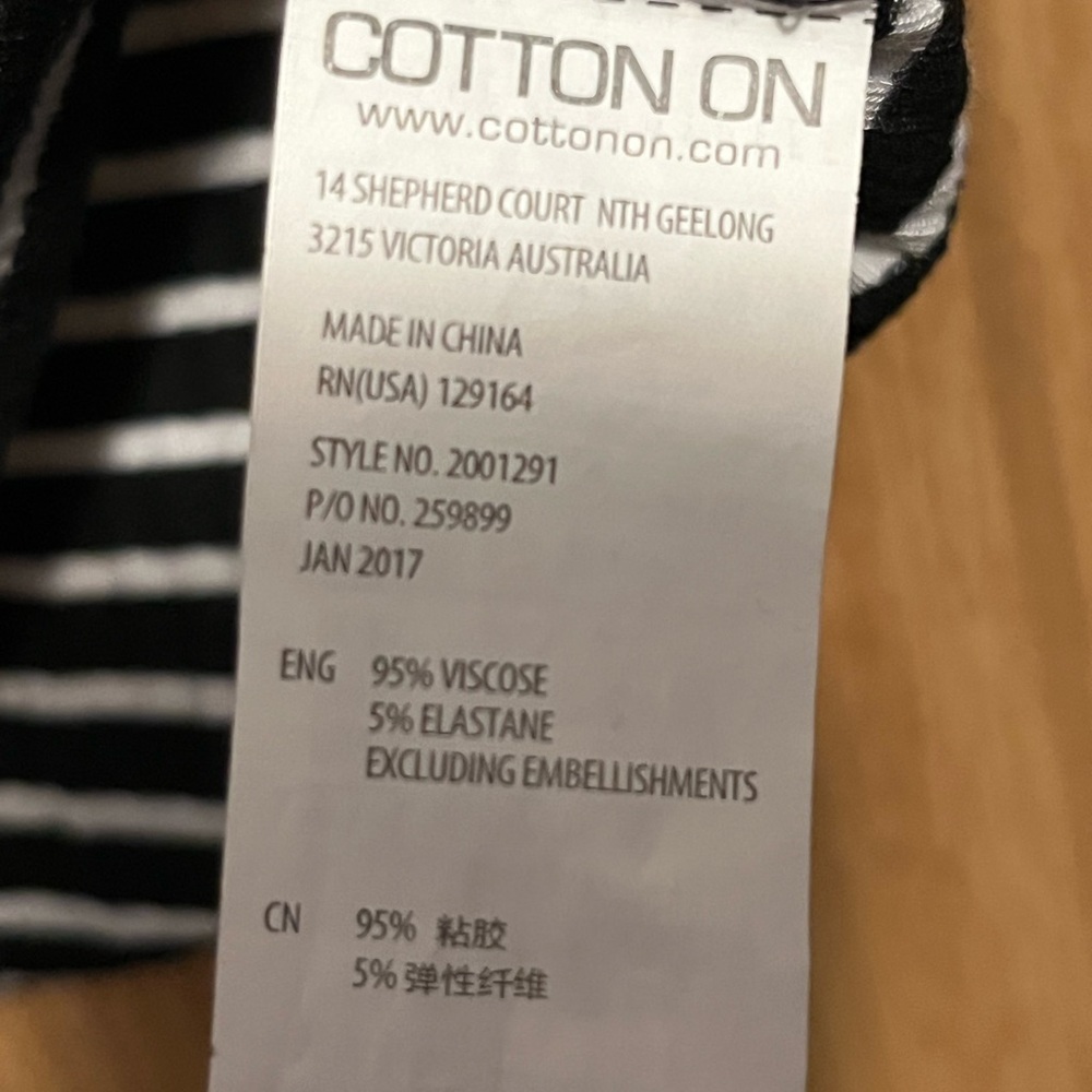 Cotton On Striped Print Ribbed Crossover Long Sleeve Top Size Small Preppy Y2K - Picture 14 of 14